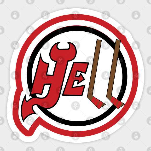 HEDouble Hockey Sticks Nj Devils Sticker TeePublic